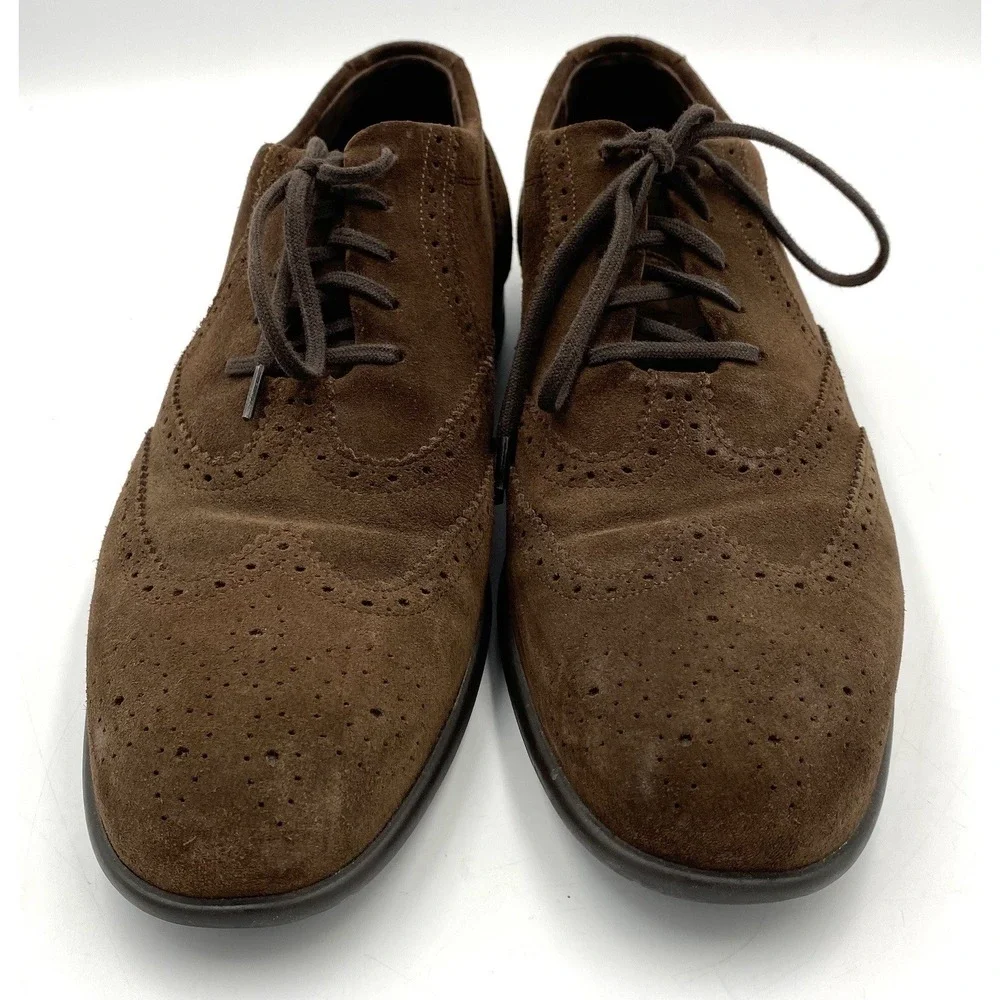 JM Weston Men's Suede Leather Oxford Dress Shoes Brown Size‎ 7.5 D